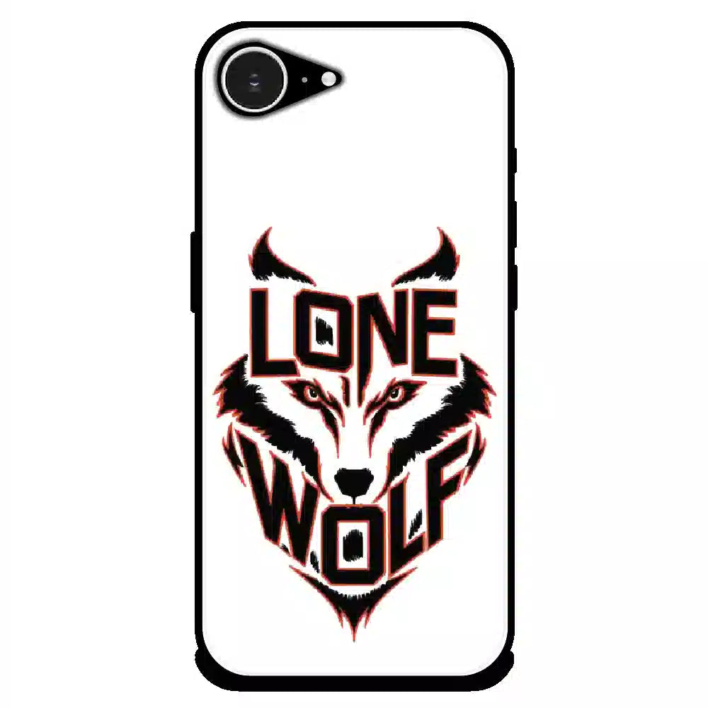 Lone Wolf Power Art - Glossy Metal Silicone Case For Apple iPhone Models