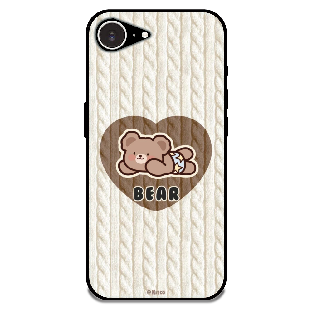 Bear Heart - Glossy Metal Silicone Case For Apple iPhone Models