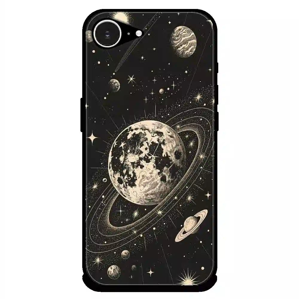 Celestial Planet Orbit - Glossy Metal Silicone Case For Apple iPhone Models