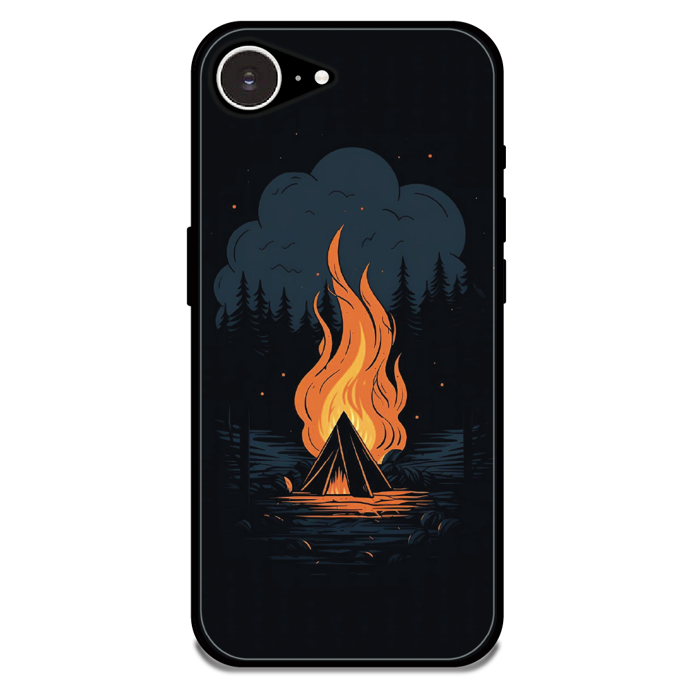 Midnight Campfire Adventure - Glossy Metal Silicone Case For Apple iPhone Models