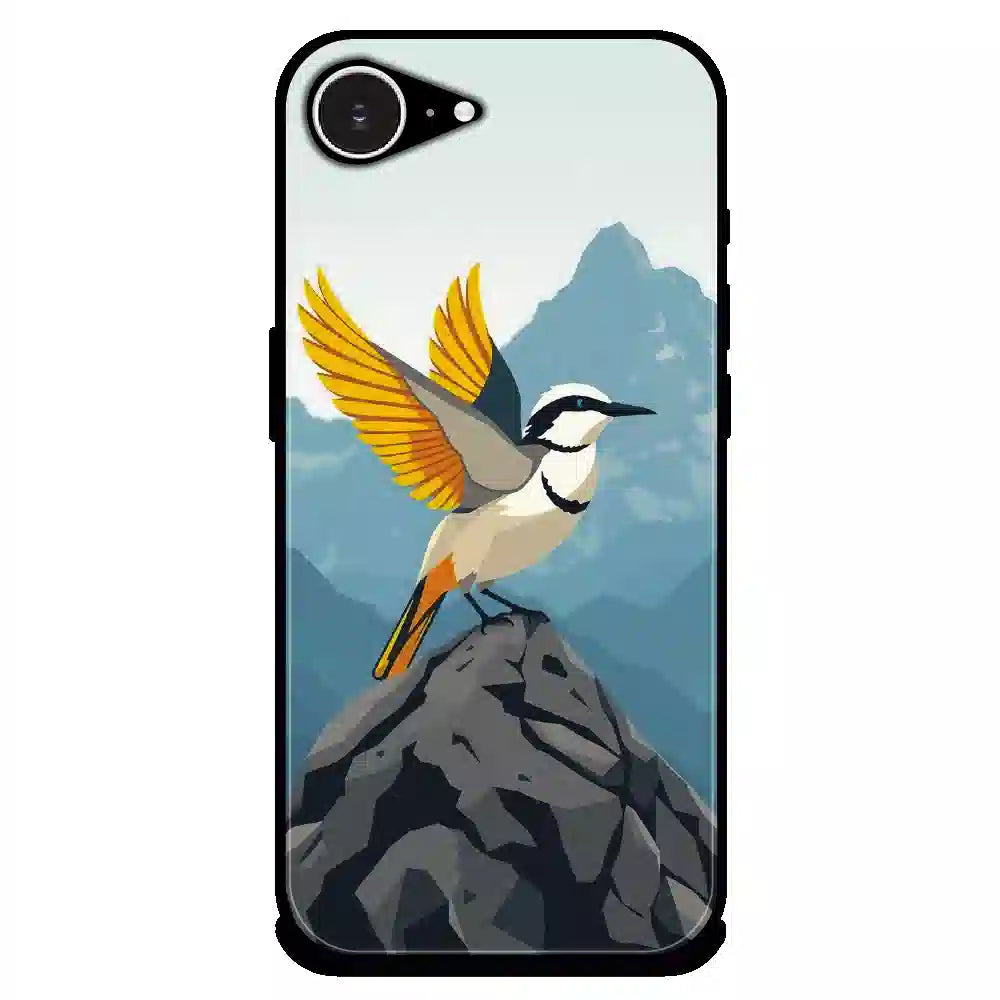 Mountain Bird Freedom Art - Glossy Metal Silicone Case For Apple iPhone Models