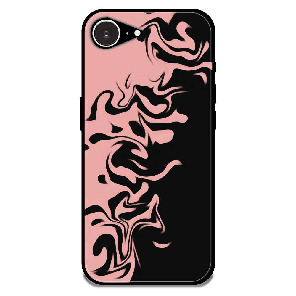 Blush Noir Marble - Glossy Metal Silicone Case For Apple iPhone Models