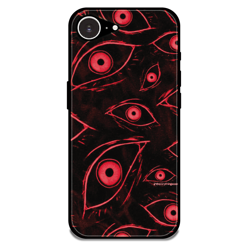 Crimson Eyes Chaos - Glossy Metal Silicone Case For Apple iPhone Models