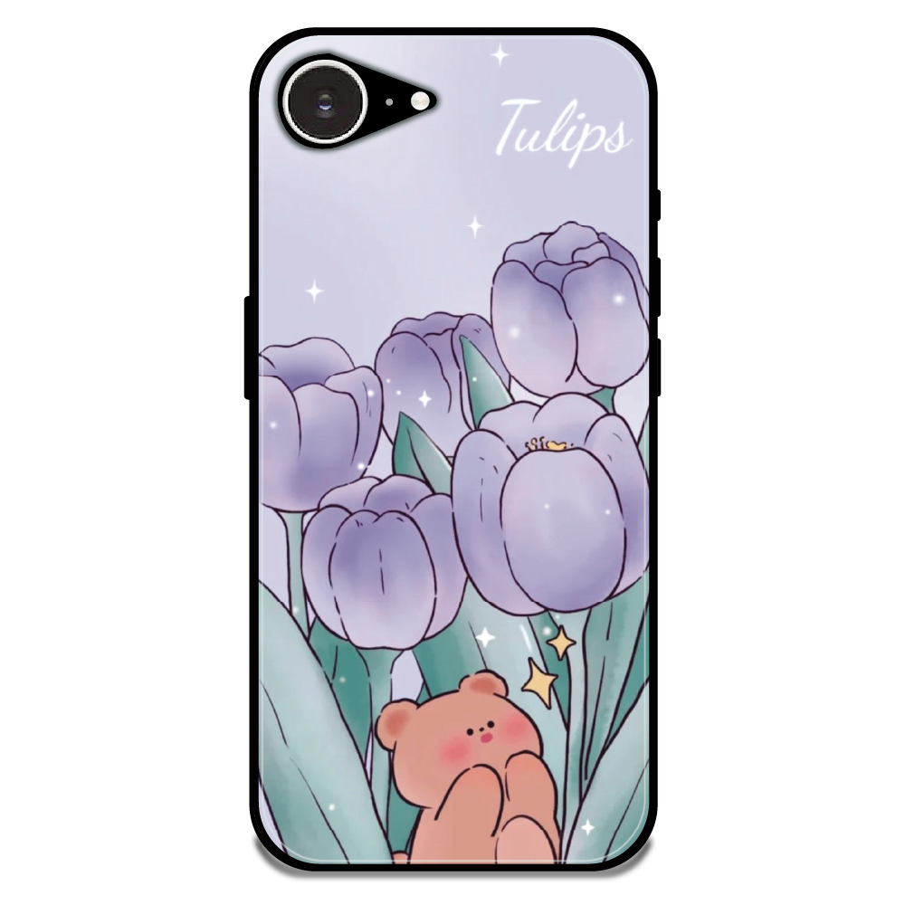 Tulip Bear Dreamscape - Glossy Metal Silicone Case For Apple iPhone Models