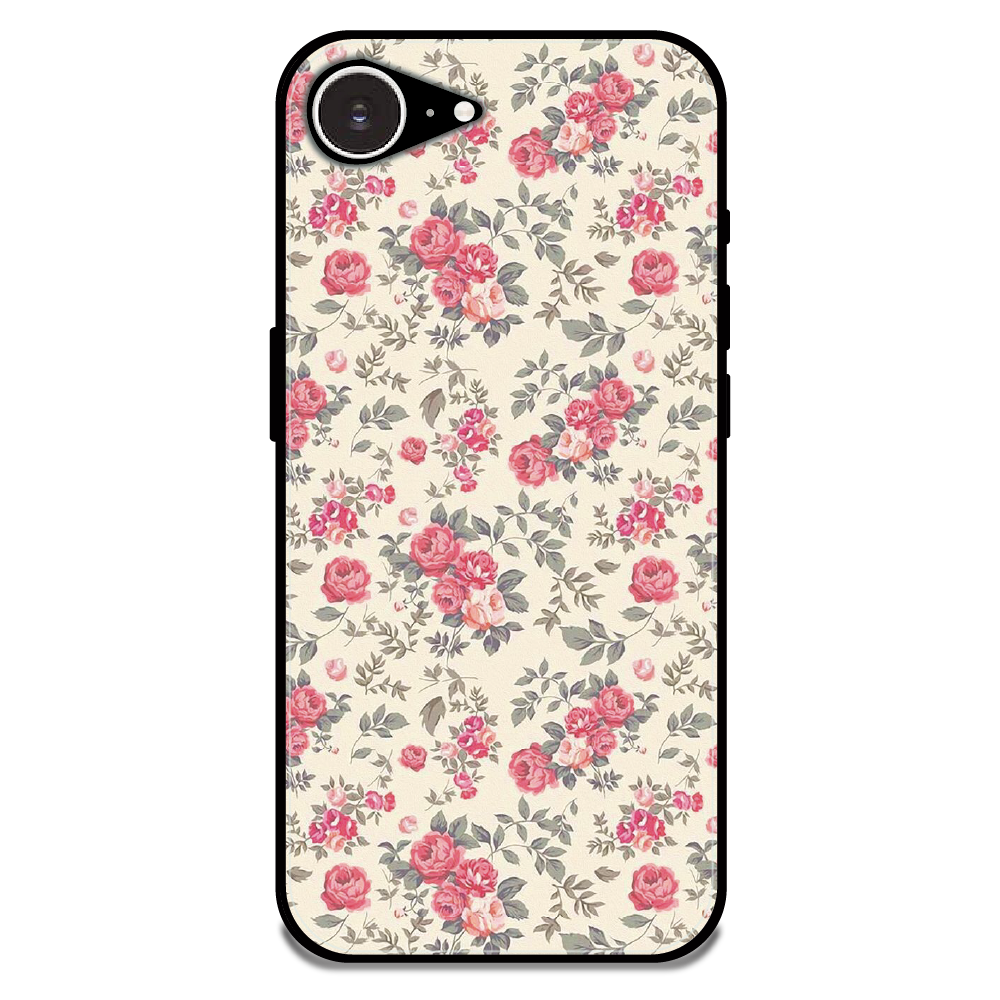 Vintage Rose Meadow - Glossy Metal Silicone Case For Apple iPhone Models