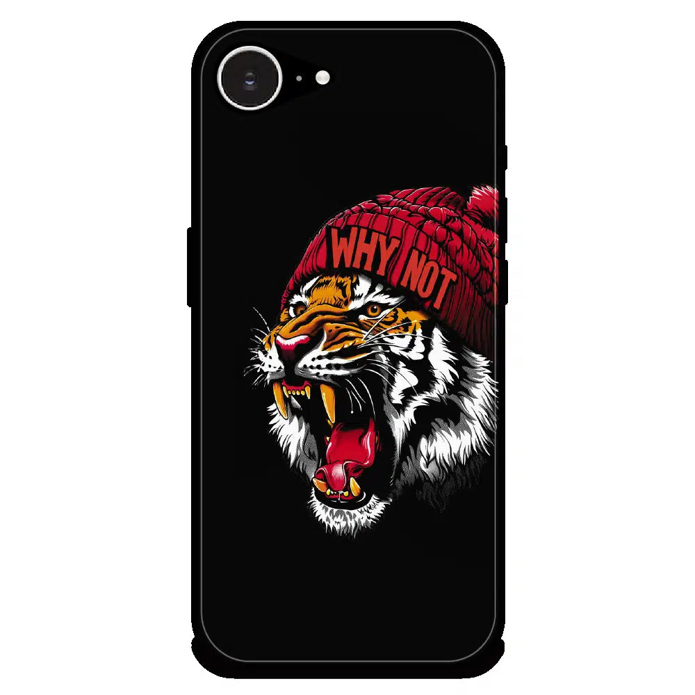 Why Not Tiger Street Art - Glossy Metal Silicone Case For Apple iPhone Models