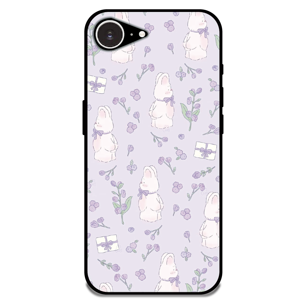 Lavender Bunny Gifts - Glossy Metal Silicone Case For Apple iPhone Models
