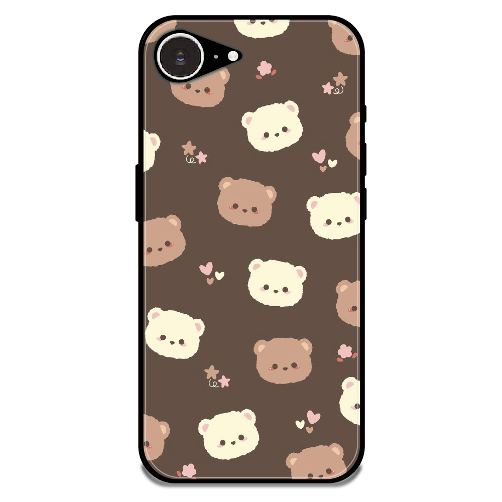 Cozy Bear Pattern - Glossy Metal Silicone Case For Apple iPhone Models