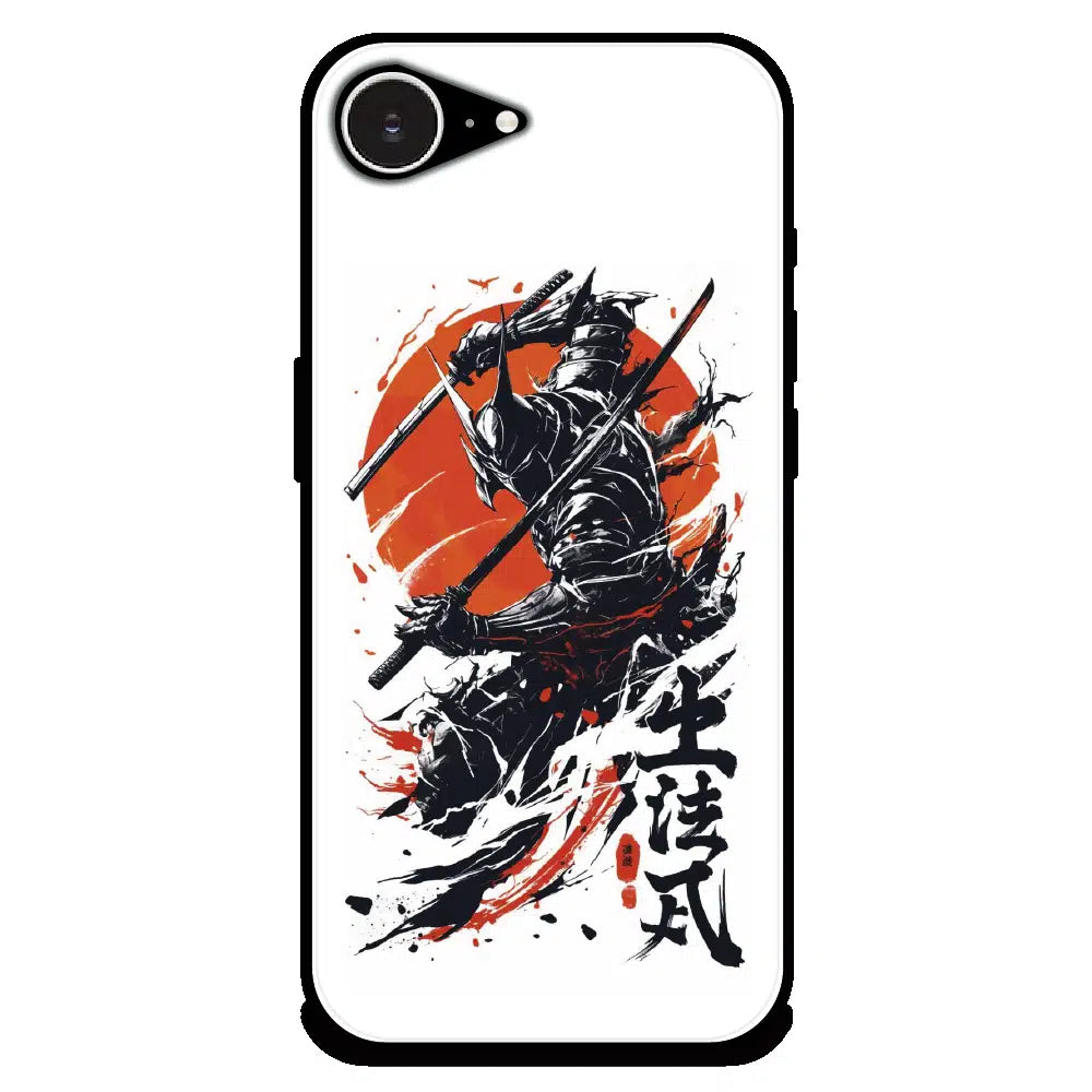 Samurai Warrior Japanese Art - Glossy Metal Silicone Case For Apple iPhone Models