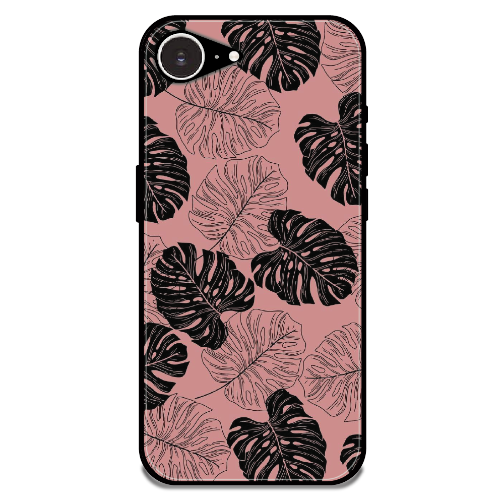 Tropical Monstera Leaf Pattern - Glossy Metal Silicone Case For Apple iPhone Models