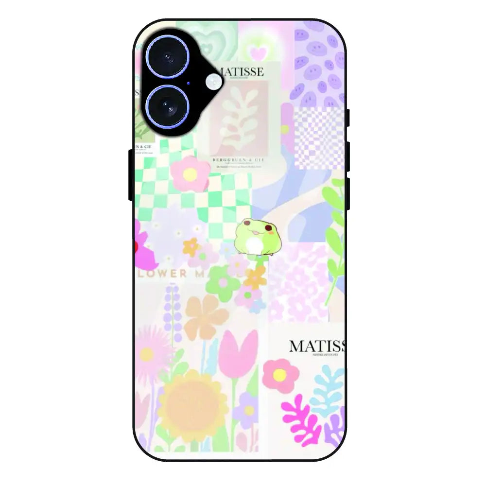 Cute Pastel Floral Collage Art - Glass Case For Apple iPhone 17
