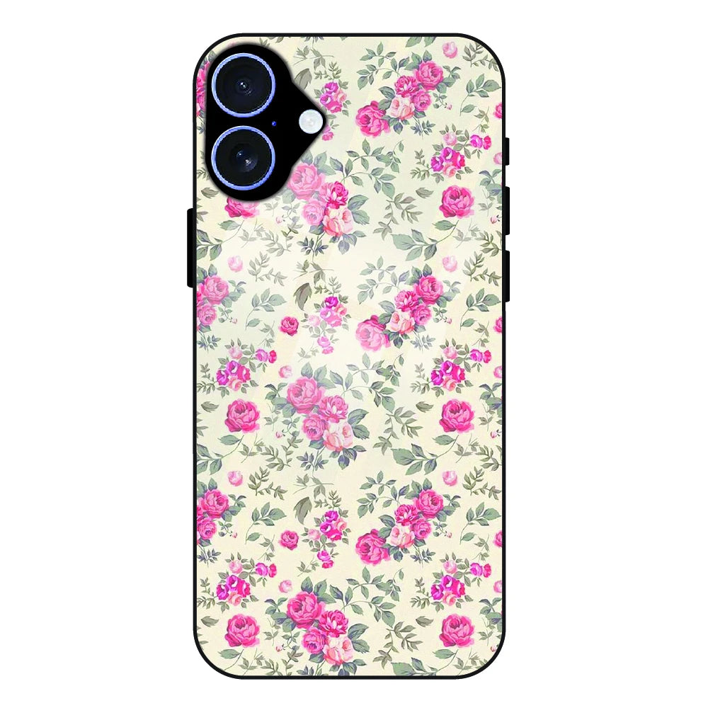 Vintage Rose Meadow - Glass Case For Apple iPhone 17