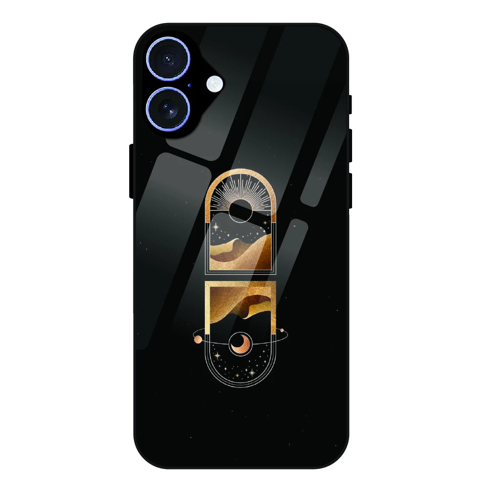 Golden Geometry - Glass Case For Apple iPhone 17