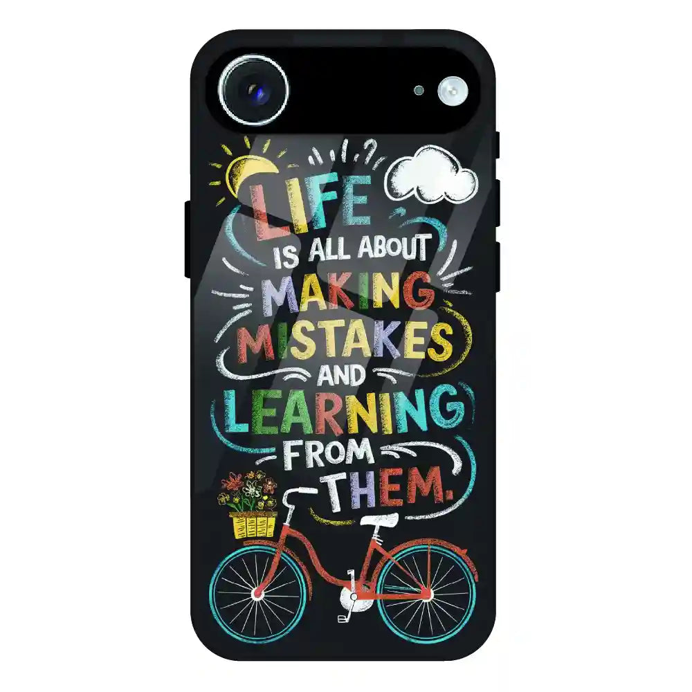 Motivational Quote Bicycle Art - Glass Case For Apple iPhone Air