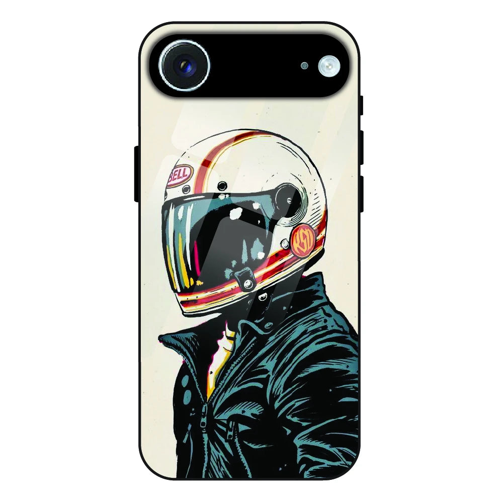 Retro Racer Helmet - Glass Case For Apple iPhone Air