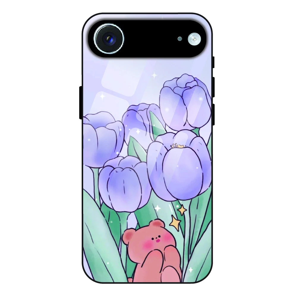 Tulip Bear Dreamscape - Glass Case For Apple iPhone Air