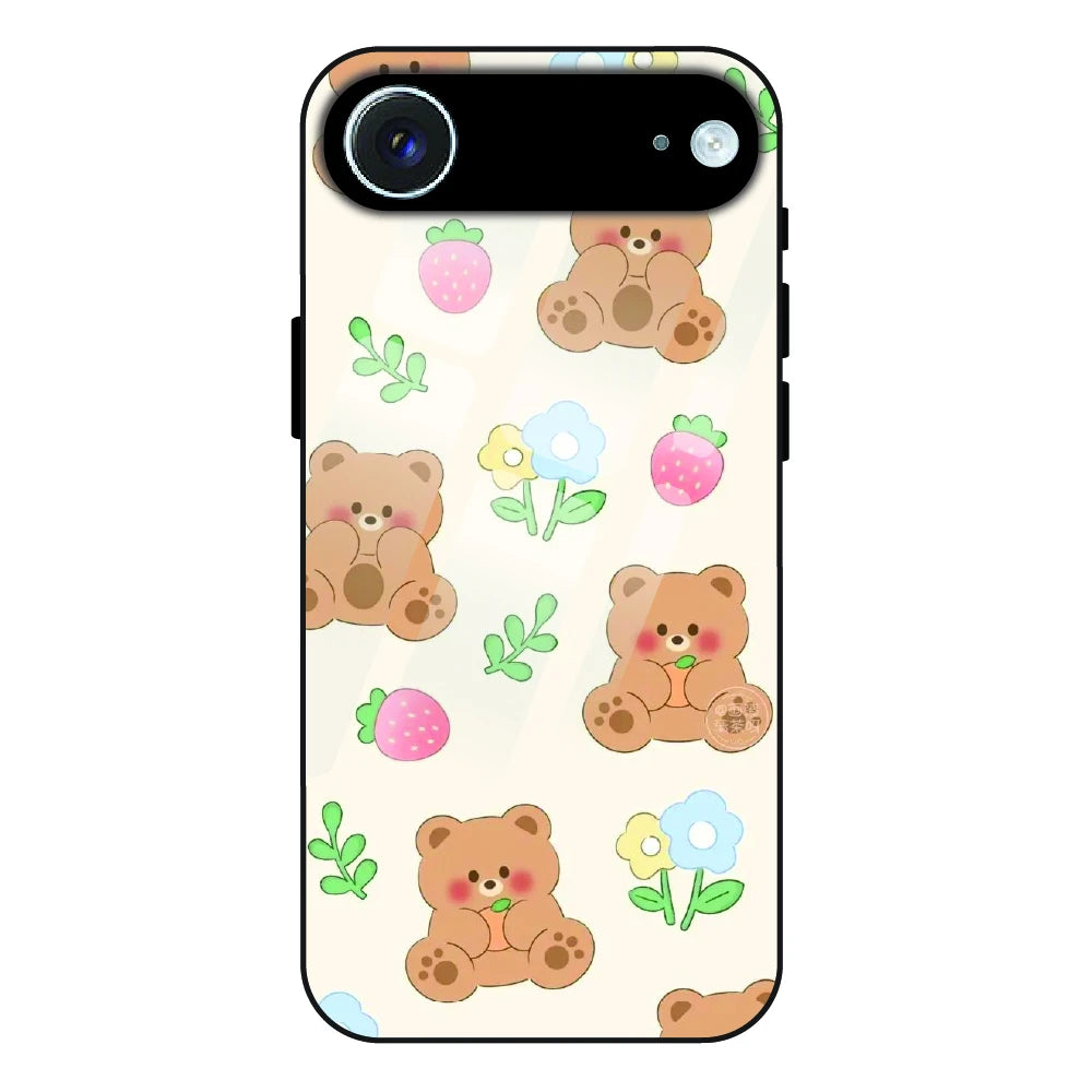 Cute Teddy Garden - Glass Case For Apple iPhone Air