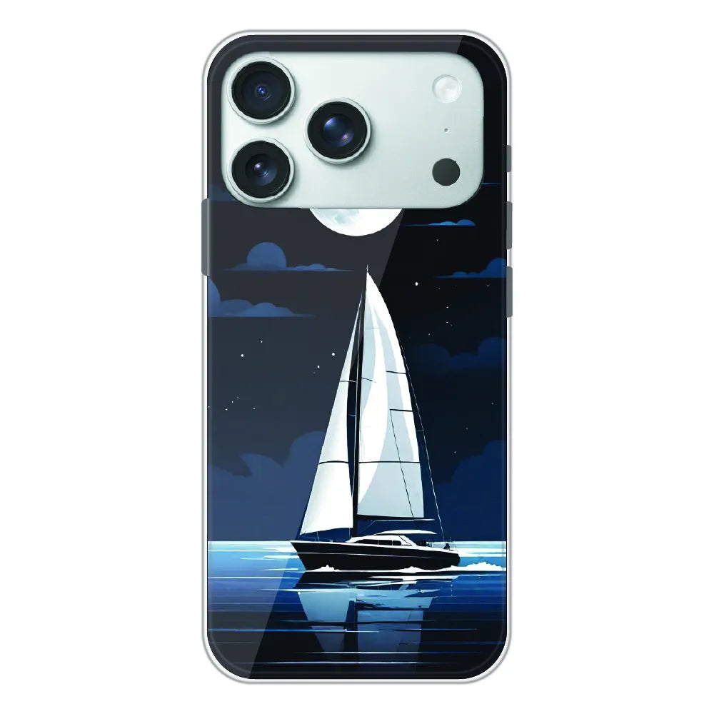 Moonlight Sailboat - Printed Silicone Case For Apple iPhone 17 Pro