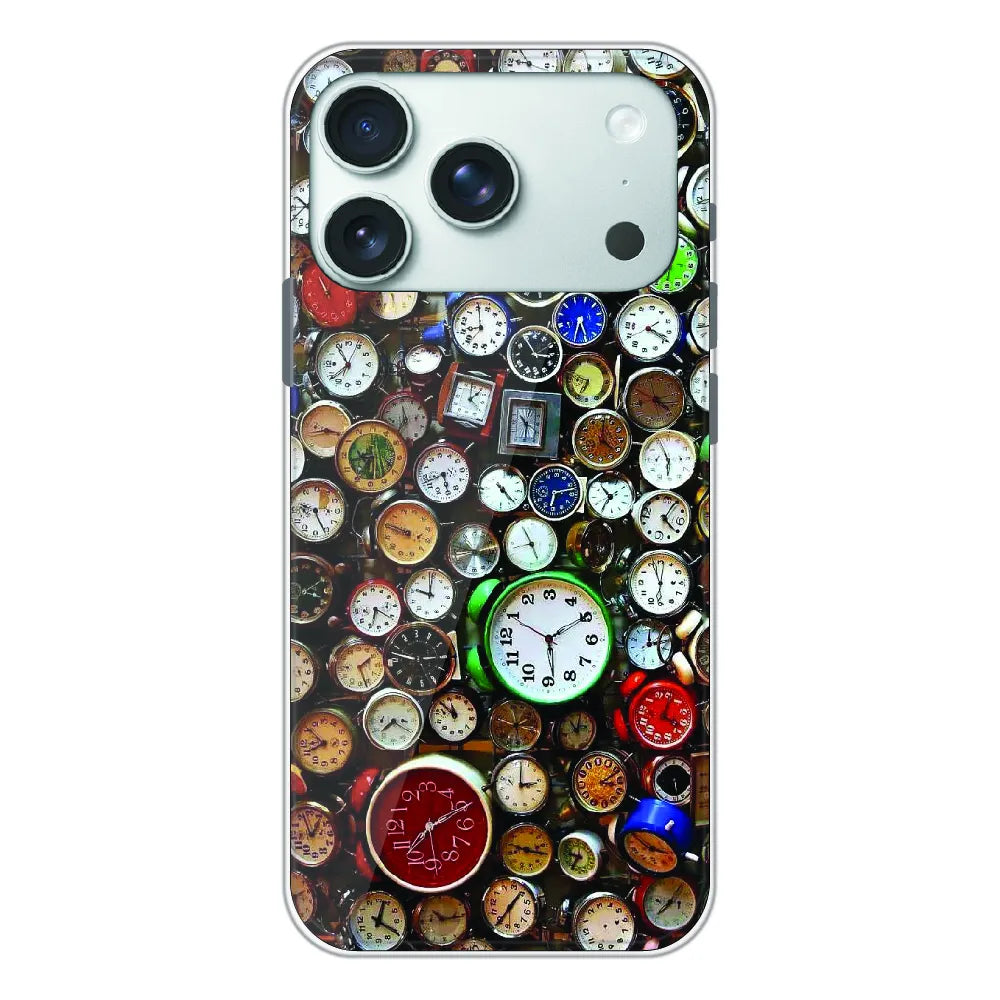 Retro Timepiece Pattern - Printed Silicone Case For Apple iPhone 17 Pro