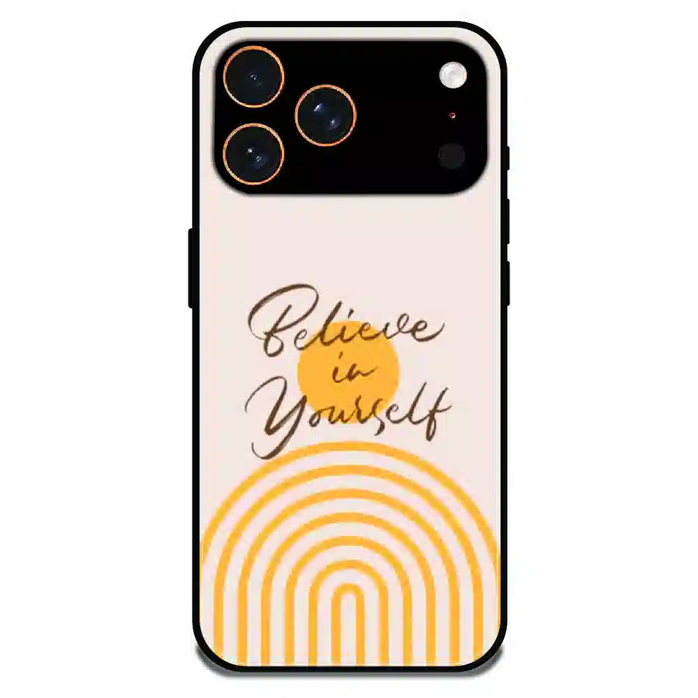 Believe in Yourself Minimal - Glossy Metal Silicone Case For Apple iPhone 17 Pro Max
