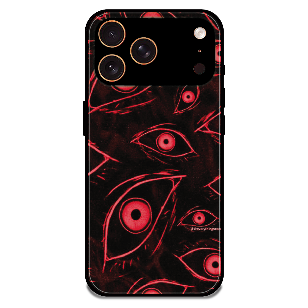 Crimson Eyes Chaos - Glossy Metal Silicone Case For Apple iPhone 17 Pro Max