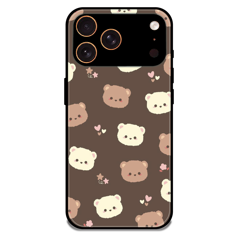 Cozy Bear Pattern - Glossy Metal Silicone Case For Apple iPhone 17 Pro Max