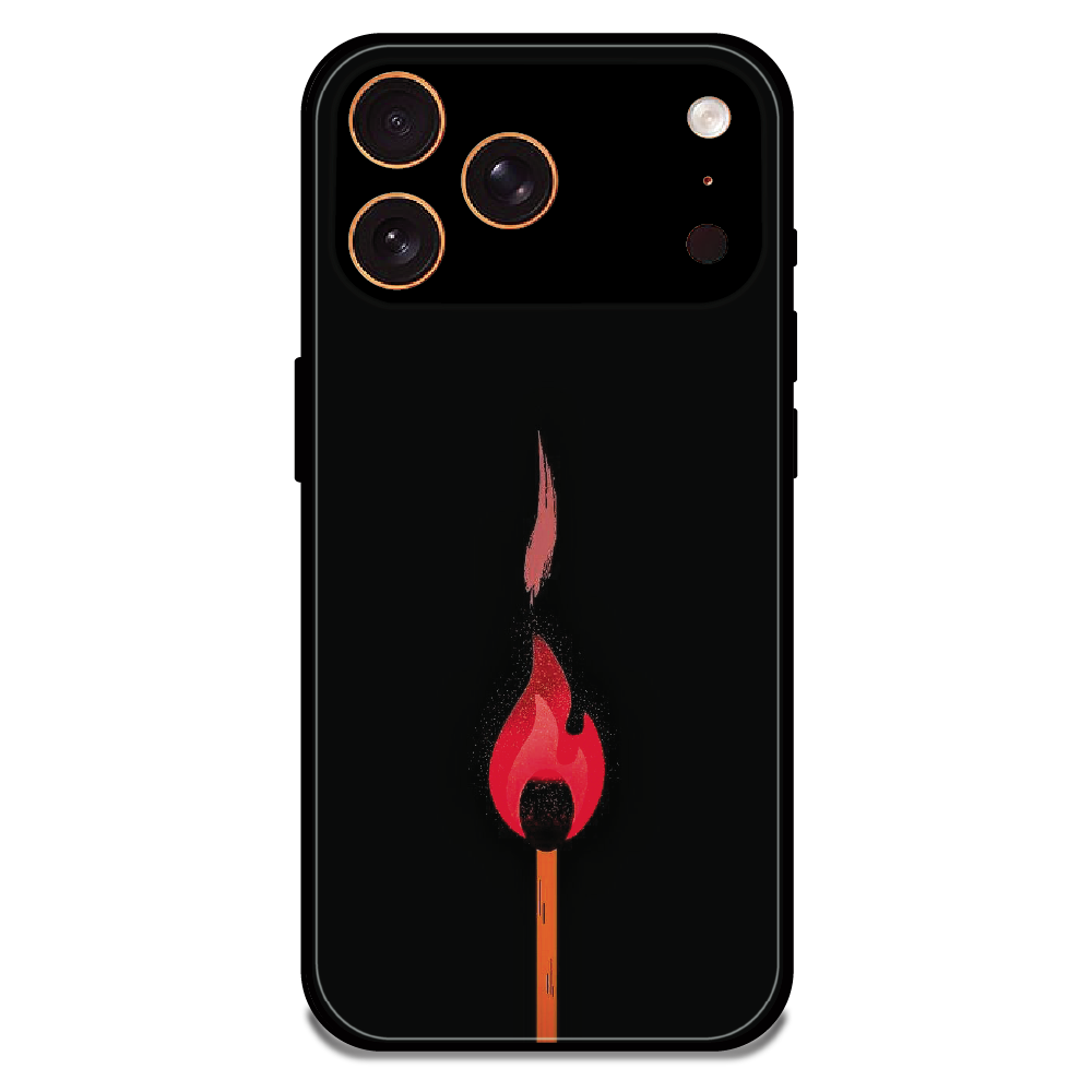 Burning Match - Glossy Metal Silicone Case For Apple iPhone 17 Pro Max