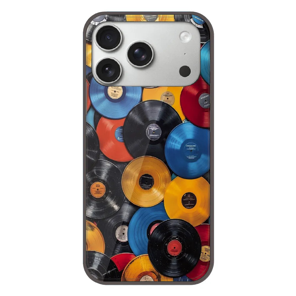 Retro Vinyl Record Pattern - Printed Silicone Case For Apple iPhone 17 Pro