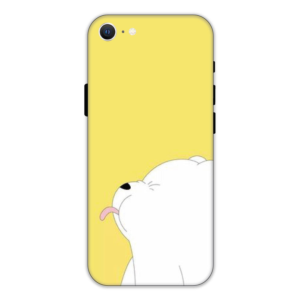 White Teddy On Yellow Background - Hard Cases For Apple iPhone Models iPhone 8