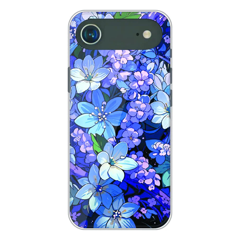 Midnight Blue Floral Garden - Printed Silicone Case For Apple iPhone Air