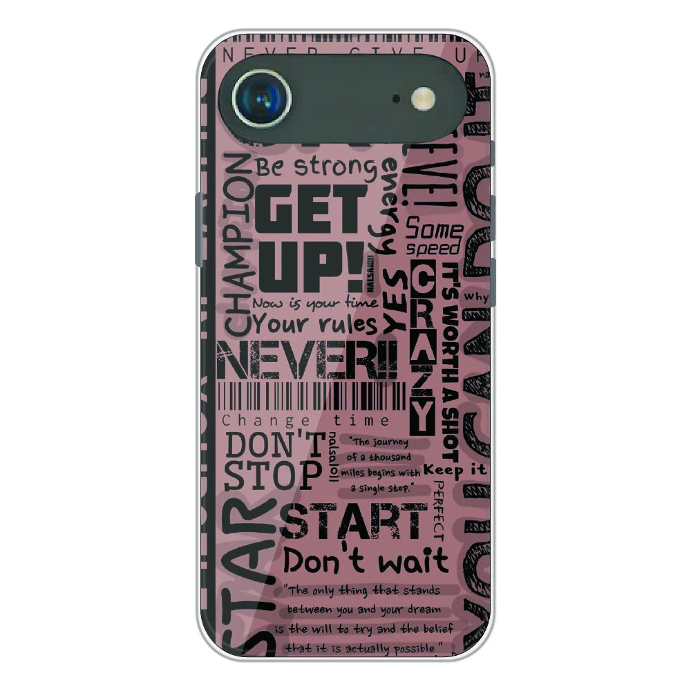Never Give Up Typography - Printed Silicone Case For Apple iPhone Air
