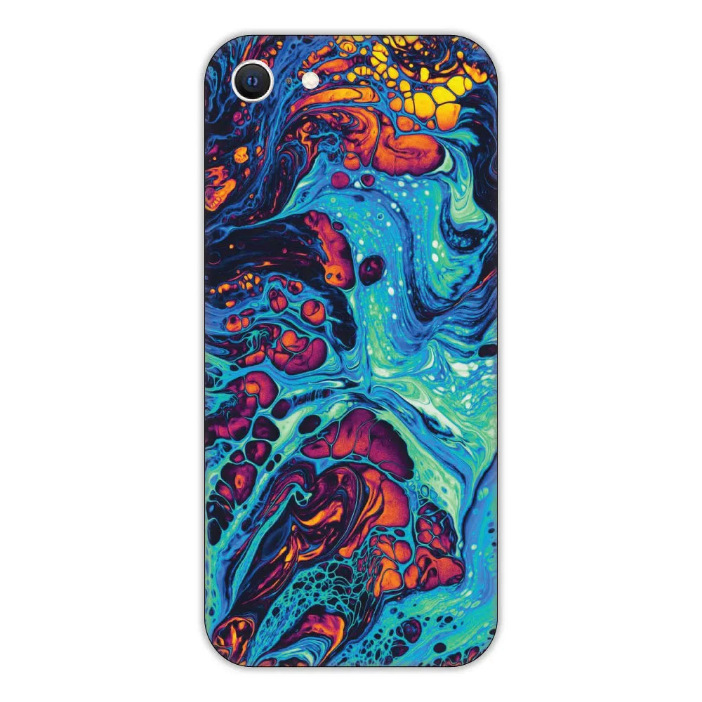 Blue and Orange Swirl Hard Case Apple iPhone SE 2022 Models