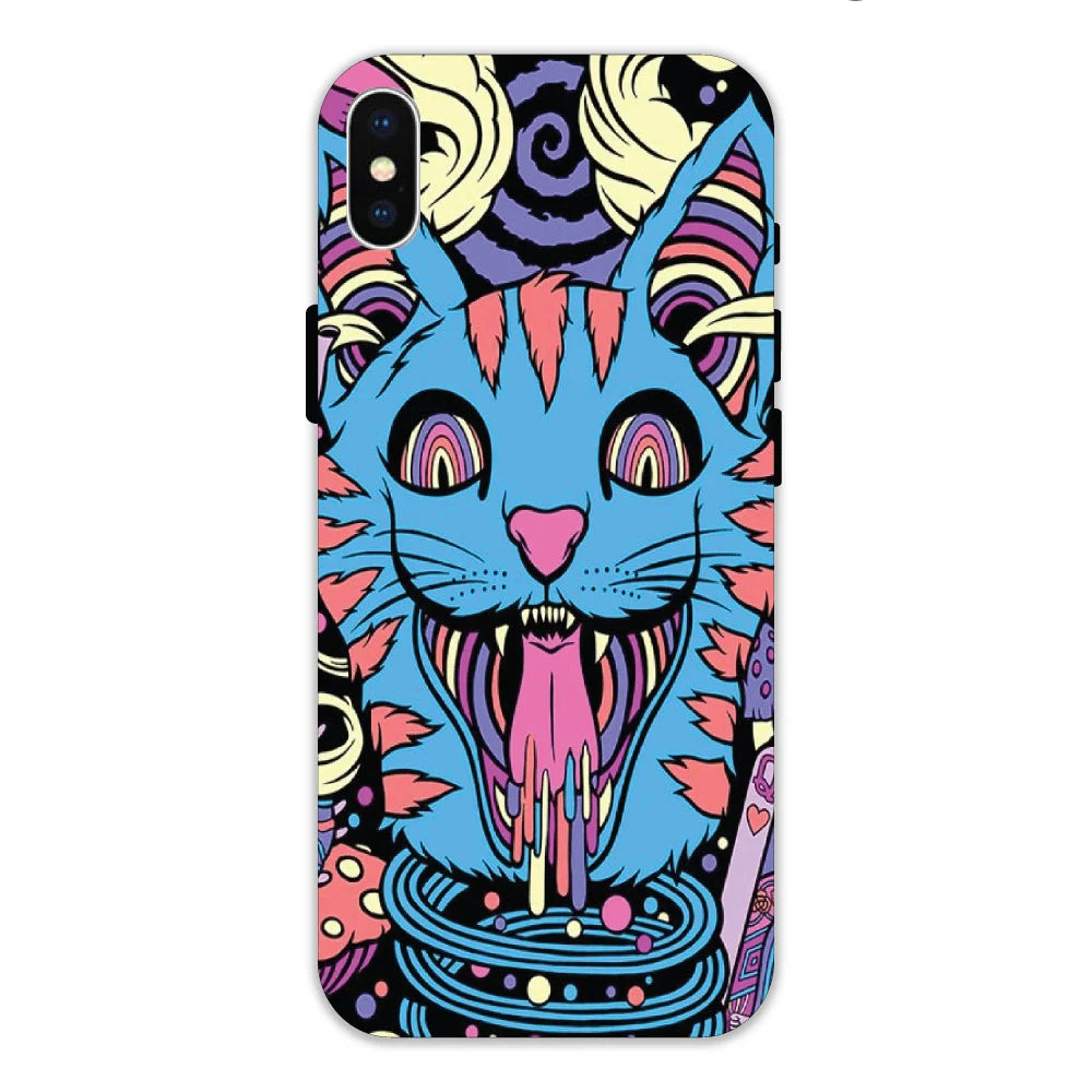 Cat Psychedelic Art Hard Case Apple IPhone X Models