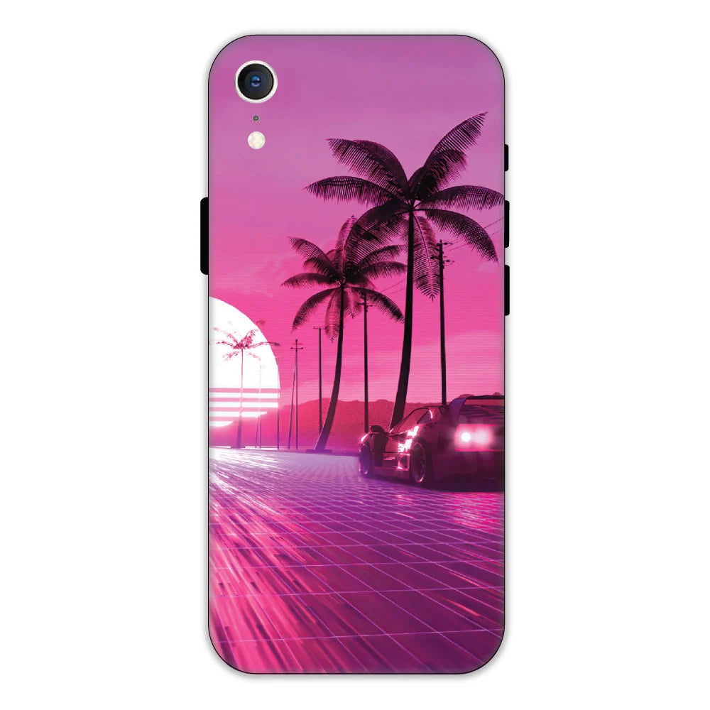 Retro Beach Synthwave Hard Case Apple iPhone XR Models
