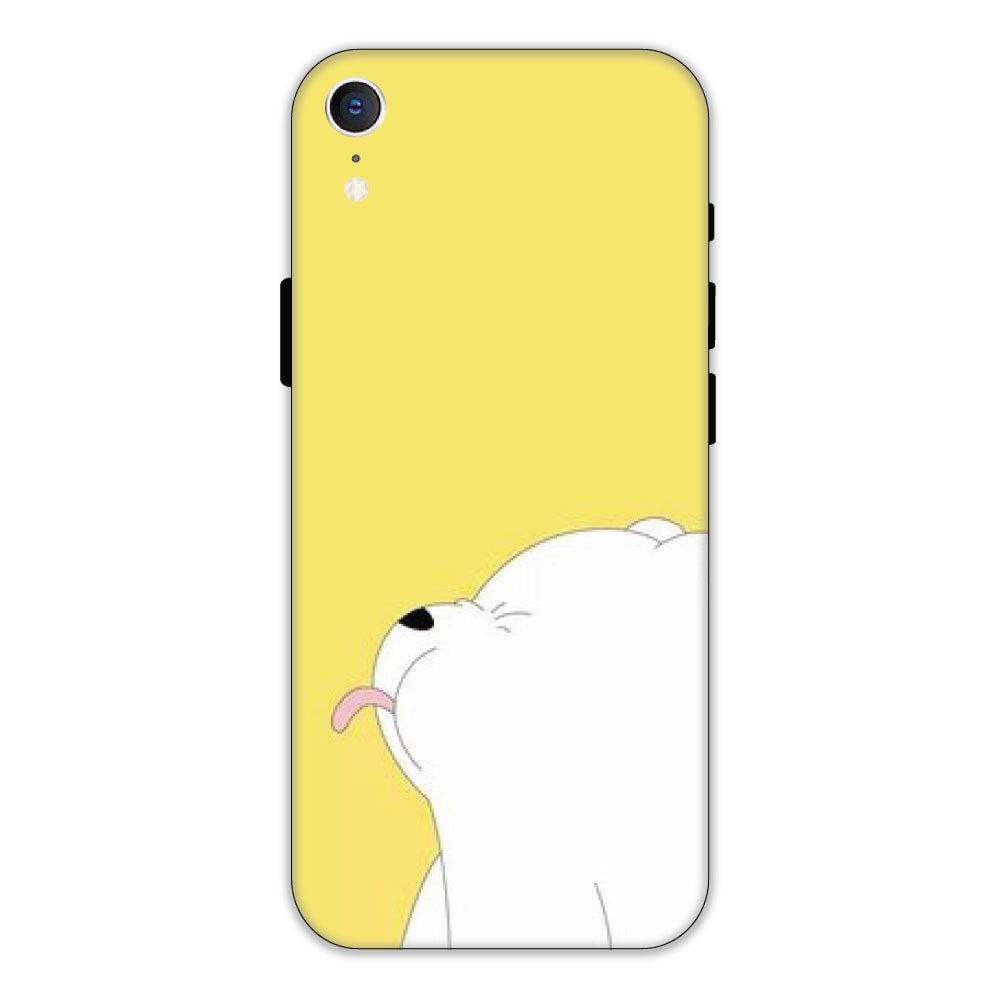 White Teddy On Yellow Background - Hard Cases For Apple iPhone Models iPhone XR