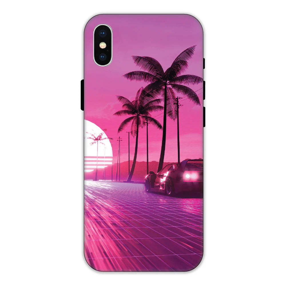 Retro Beach Synthwave Hard Case Apple iPhone XS Max Models