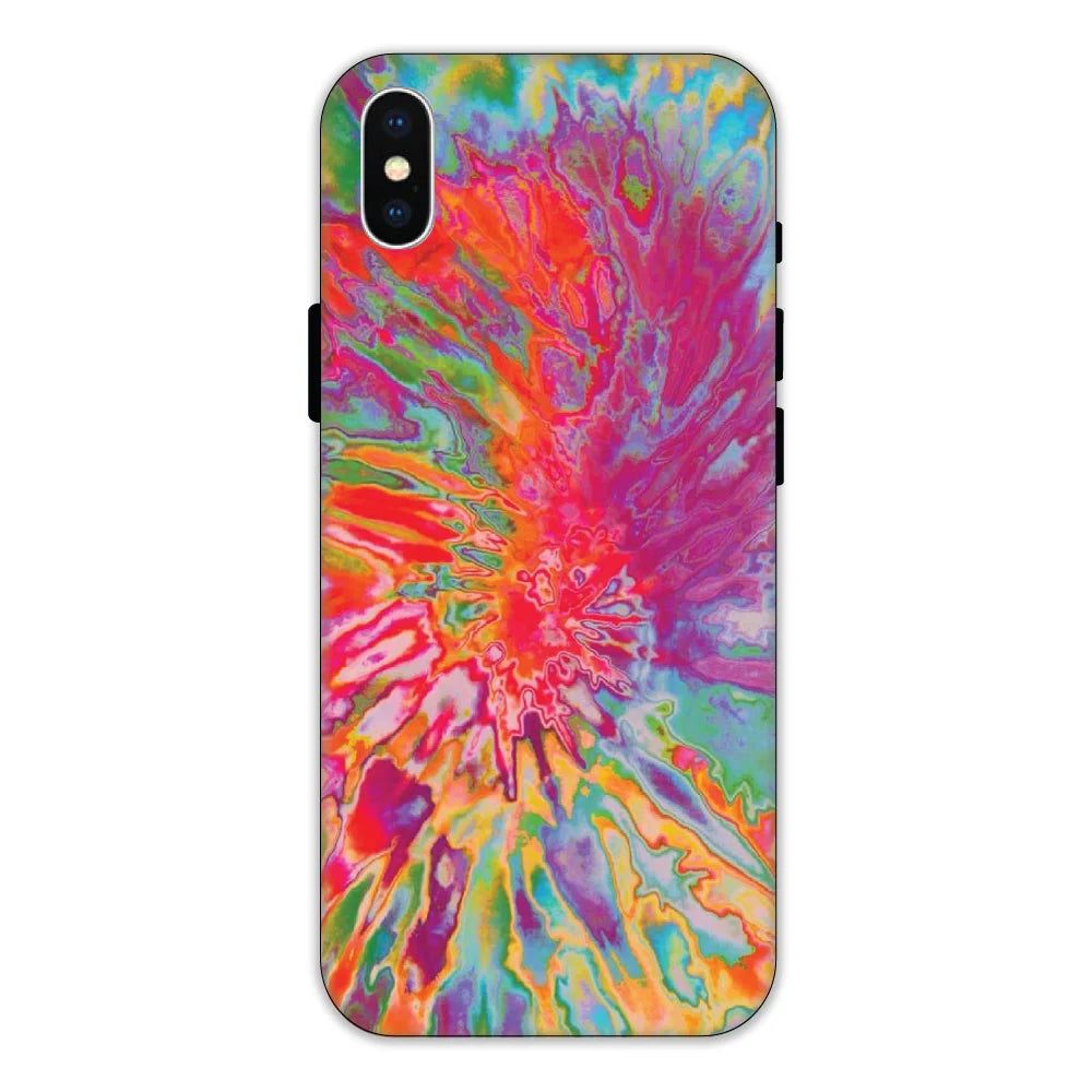Orange Splash Tie Dye Hard Case Apple iPhone XS Models