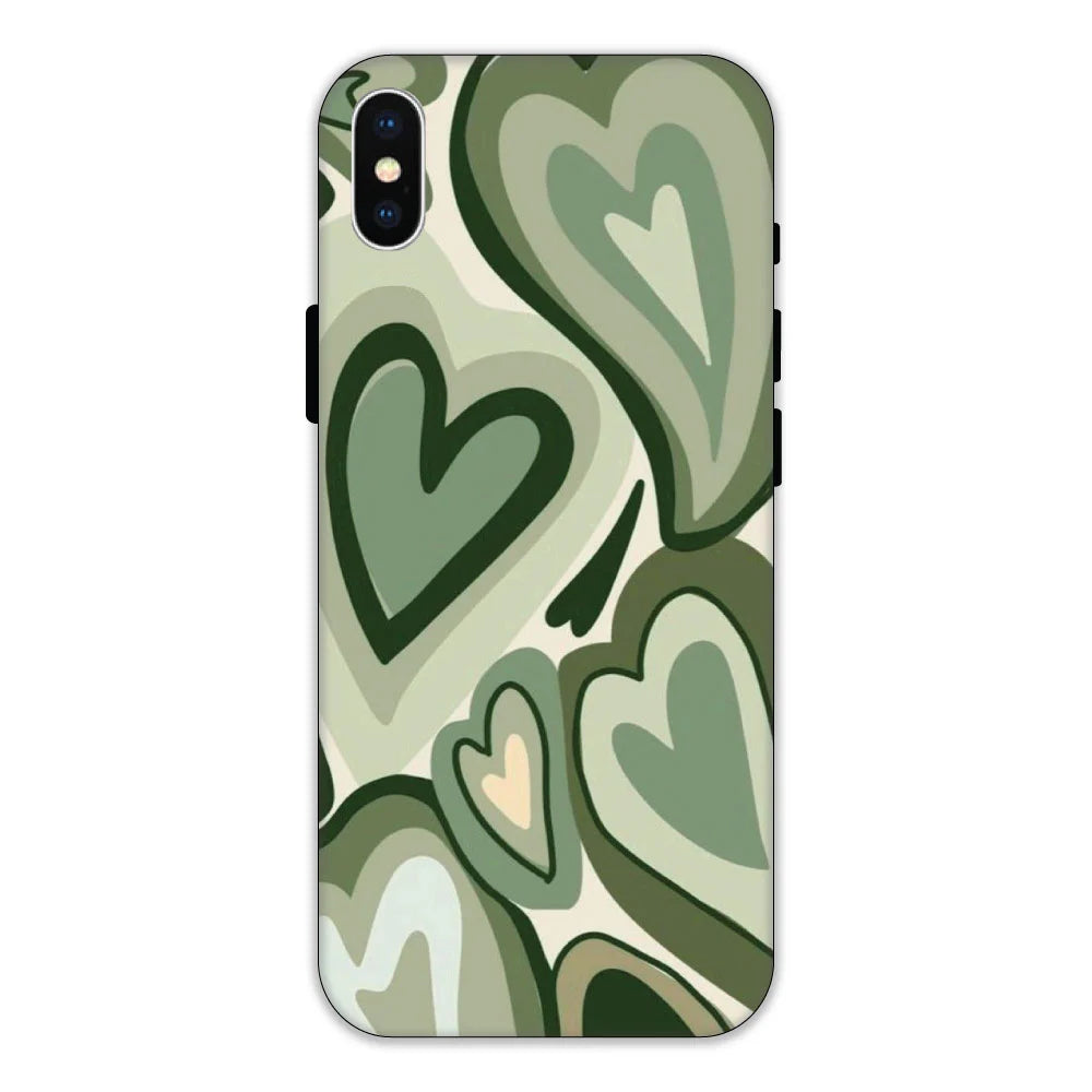 Green Hearts Hard Case Apple IPhone XS models