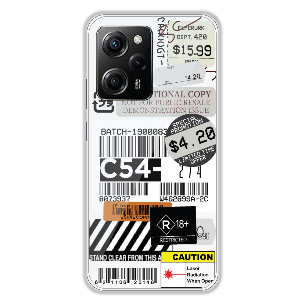 Labels - Clear Printed Case For Poco Models