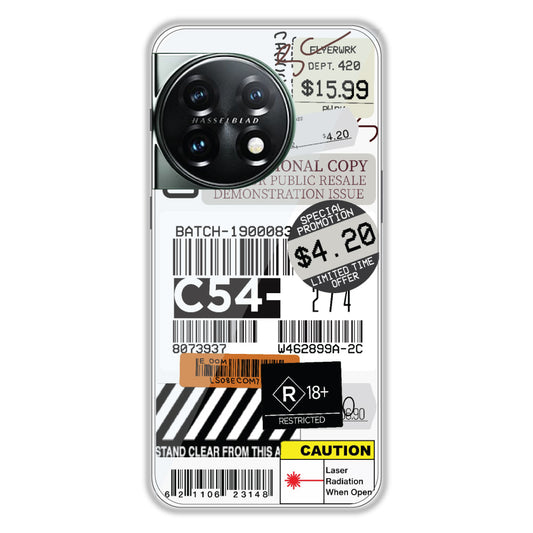 Labels - Clear Printed Case For OnePlus Models