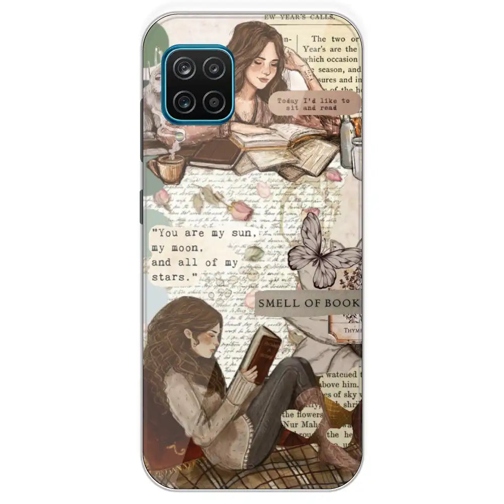 Book Collage - Printed Silicone Case For Samsung Galaxy M12