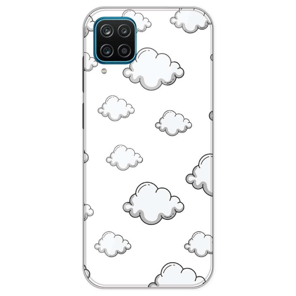 Clouds - Clear Printed Silicone Case For Samsung Galaxy M12
