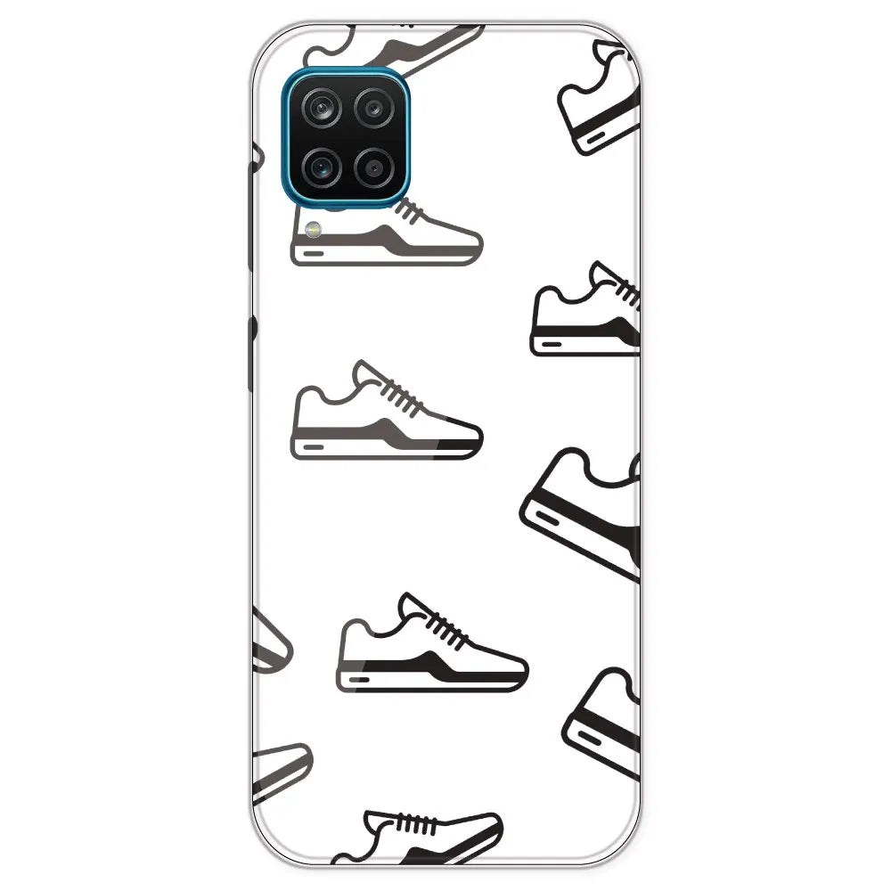 Black Sneakers - Clear Printed Silicone Case For Samsung Galaxy M12
