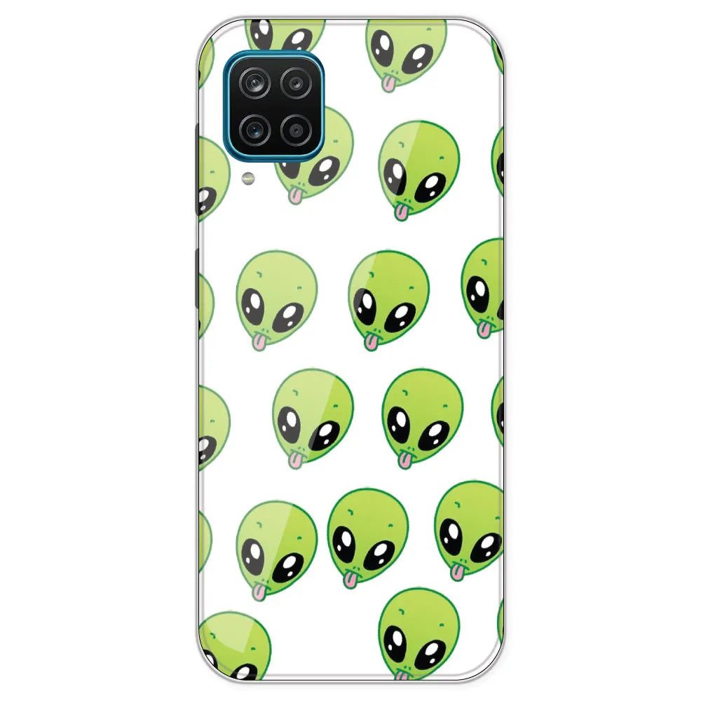 Alien - Clear Printed Silicone Case For Samsung Galaxy M12