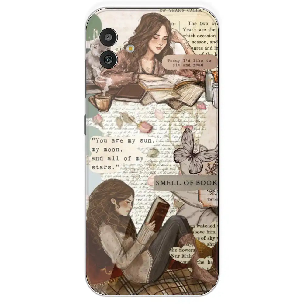 Book Collage - Printed Silicone Case For Samsung Galaxy M13