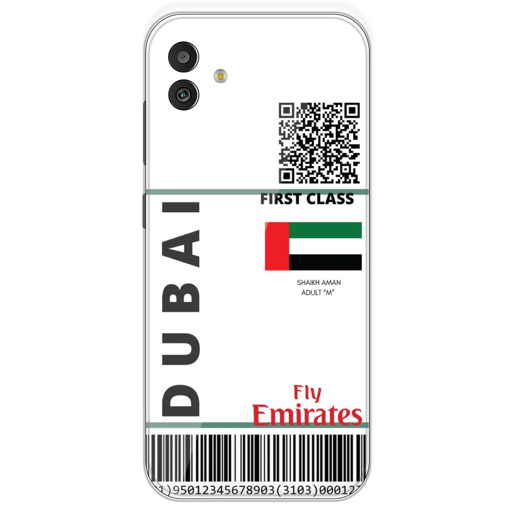 Dubai Ticket - Clear Printed Silicone Case For Samsung Galaxy M13