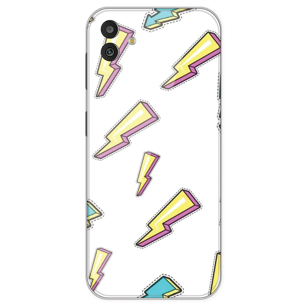 Lighting Bolts - Clear Printed Silicone Case For Samsung Galaxy M13