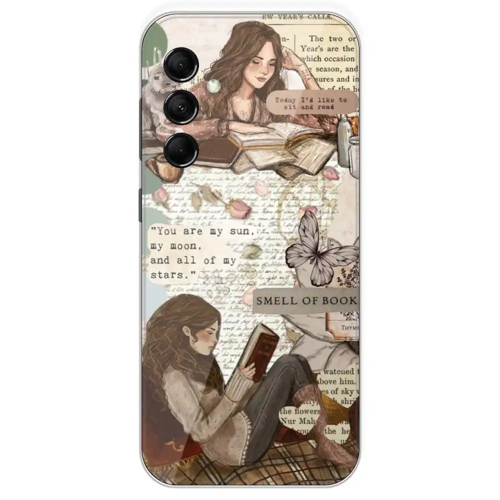 Book Collage - Printed Silicone Case For Samsung Galaxy M14