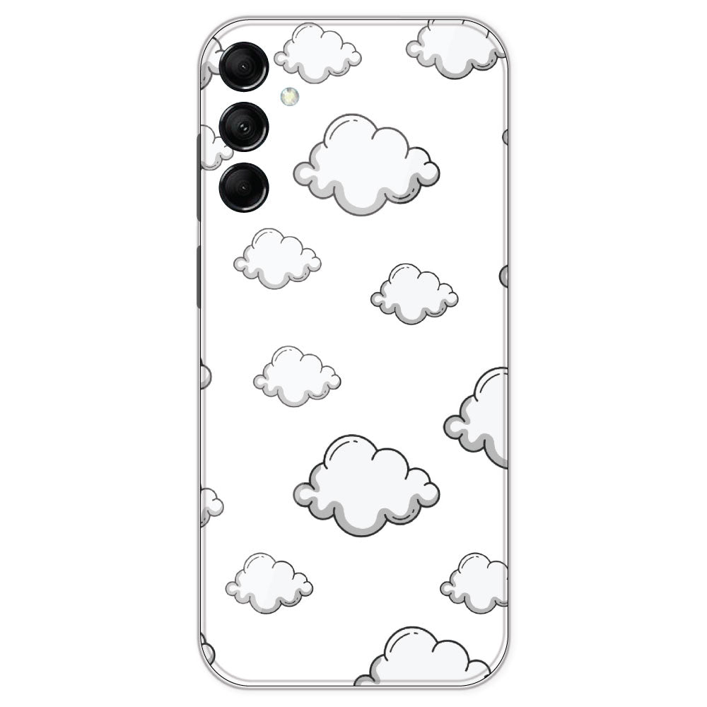 Clouds - Clear Printed Silicone Case For Samsung Galaxy M14