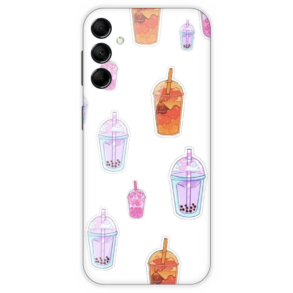 Bubble Tea - Clear Printed Silicone Case For Samsung Galaxy M14